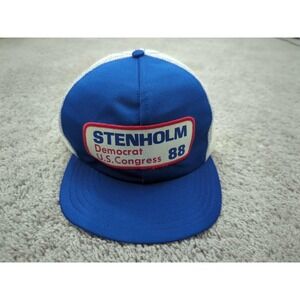 Stenholm Democrat US Congress 88 Hat Mens M Ole Rip Cap Co Blue Mesh Made in USA
